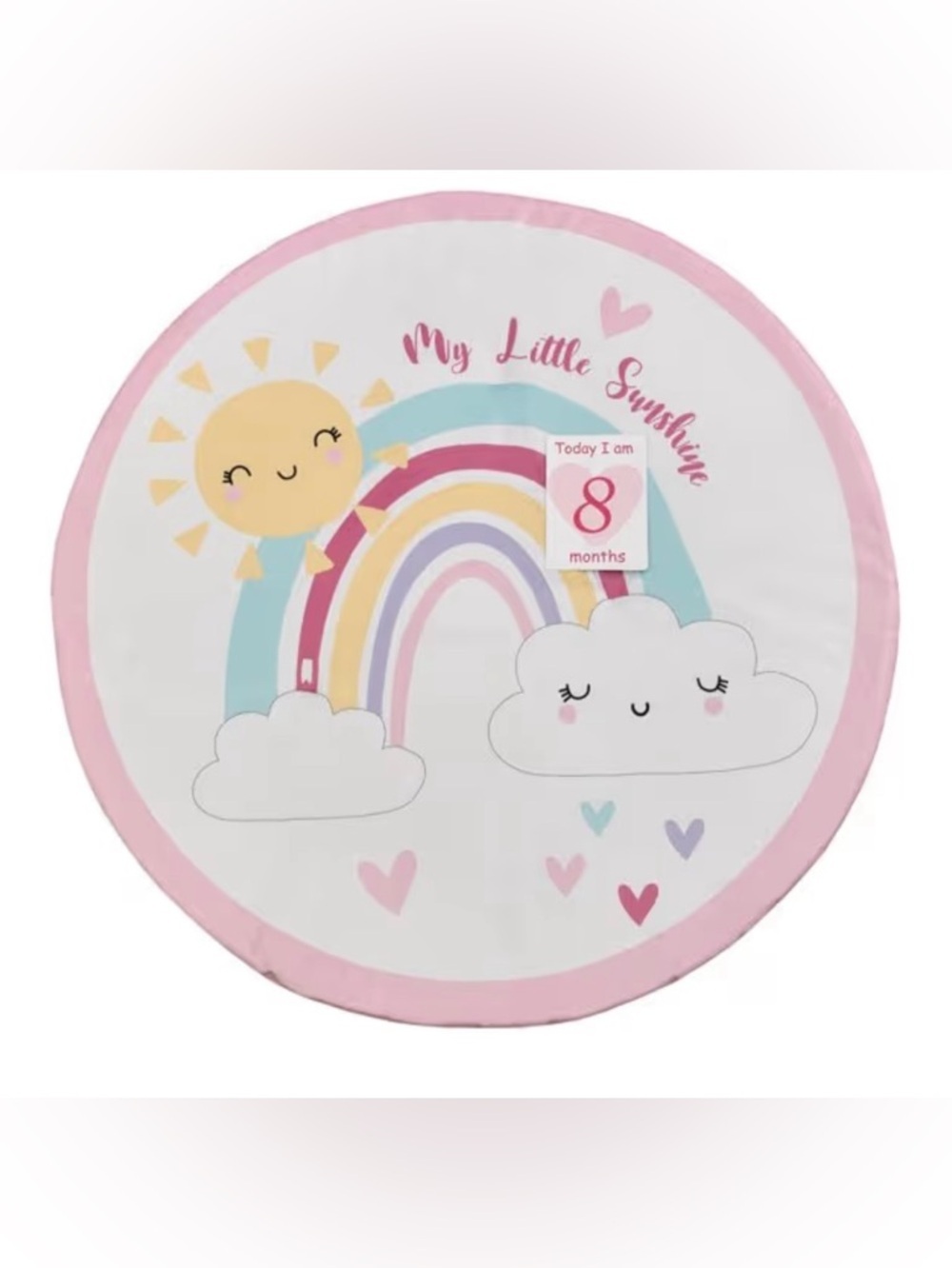 My Little Sunshine Pink Baby Milestone Play Mat NWT 12 Monthly Milestone Cards